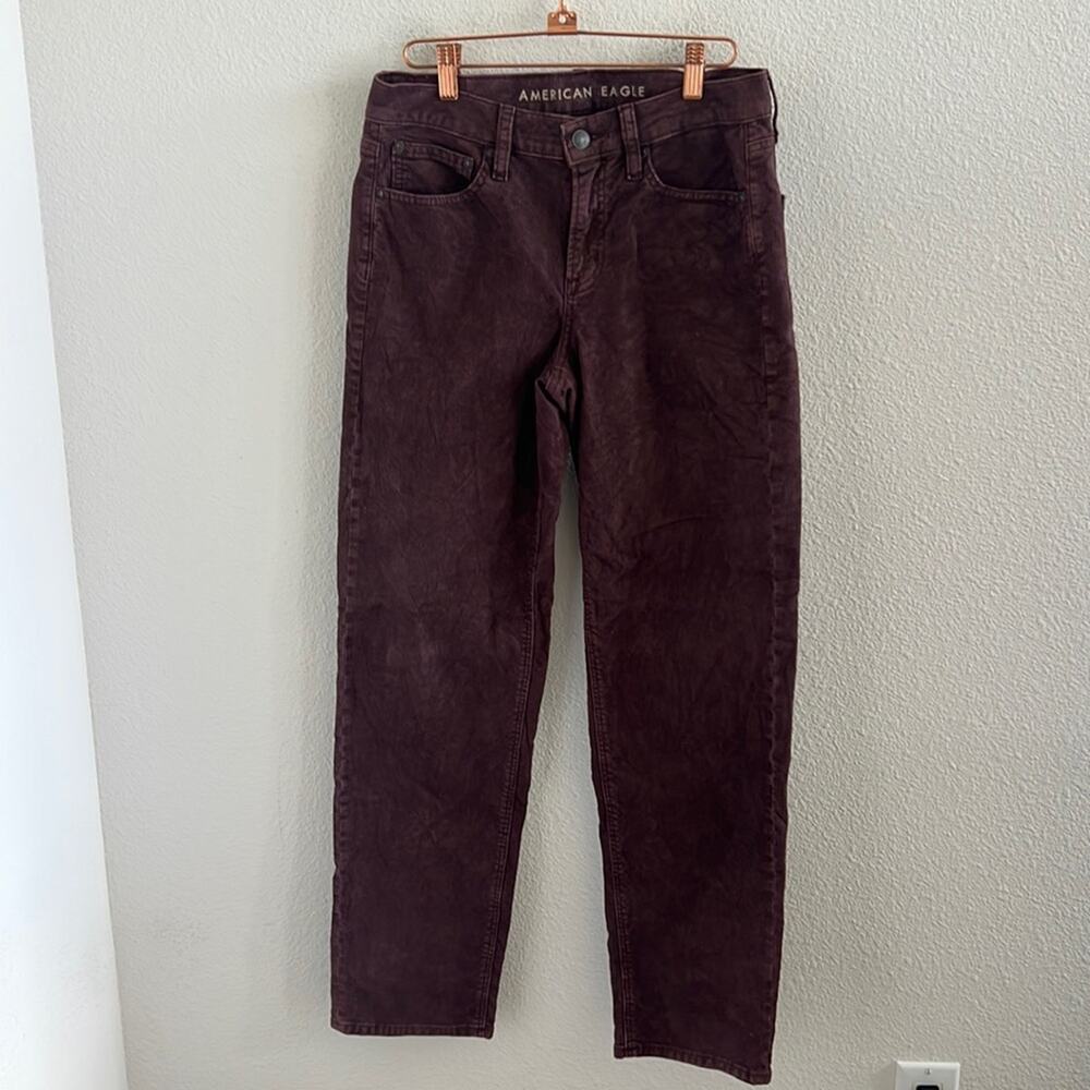 American Eagle 90s Straight Ribbed Corduroy Pants Purple Hue Fall Academia 4